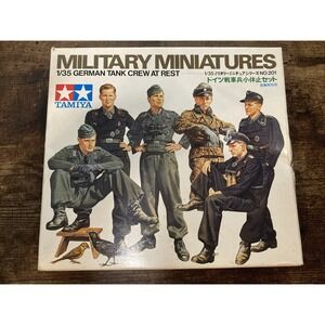 Military Mini 1/35 Figure Kit Tamiya German Tank Crew Soldiers At Rest Model 201